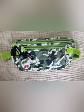 Alpha Keeper never used RFID Green Camo Waist Bag with Bright Green Accents